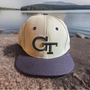Georgia Tech Yellowjackets Pro Fitted Hat Gray Size 6 3/4 Embroidered Logo